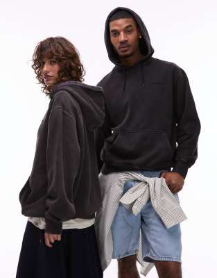 Dickies Dickies plentywood tonal small logo hoodie in washed black