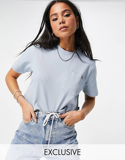  Dickies Porterdale cropped t-shirt in blue 
