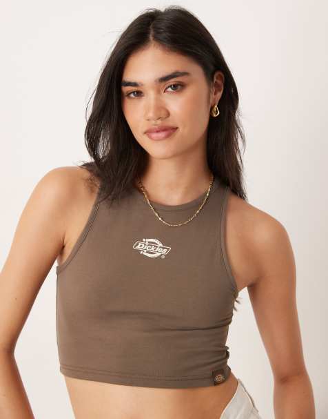 Dickies powers vest in brown- exclusive to asos
