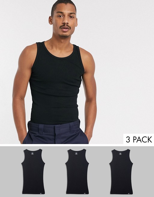 Dickies Proof 3-Pack Vests in Black