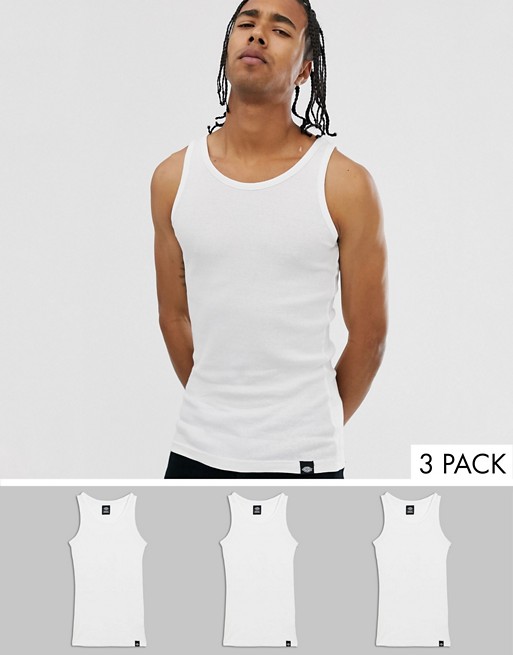Dickies Proof 3-pack vests in white