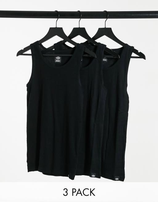 Dickies – Proof – Schwarze Trägershirts im 3er-Pack