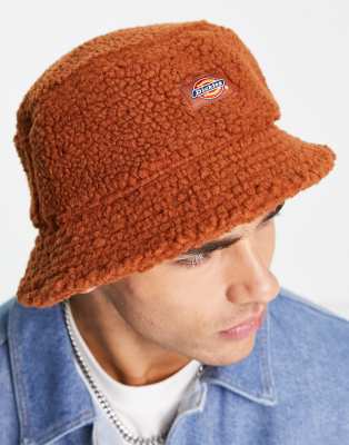 DICKIES RED CHUTE BUCKET HAT IN BROWN