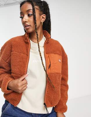 Dickies Red Chute Fleece In Brown In Brown