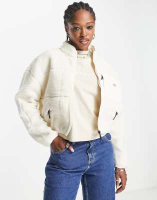 Dickies Red Chute fleece jacket in cream