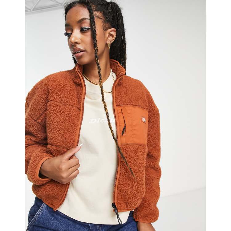 Dickies Red Chute fleece jacket in brown ASOS