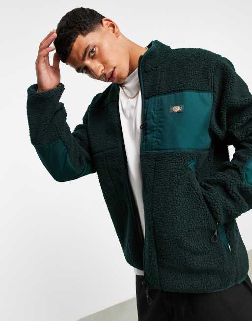 Dickies Red Chute sherpa fleece in pine green