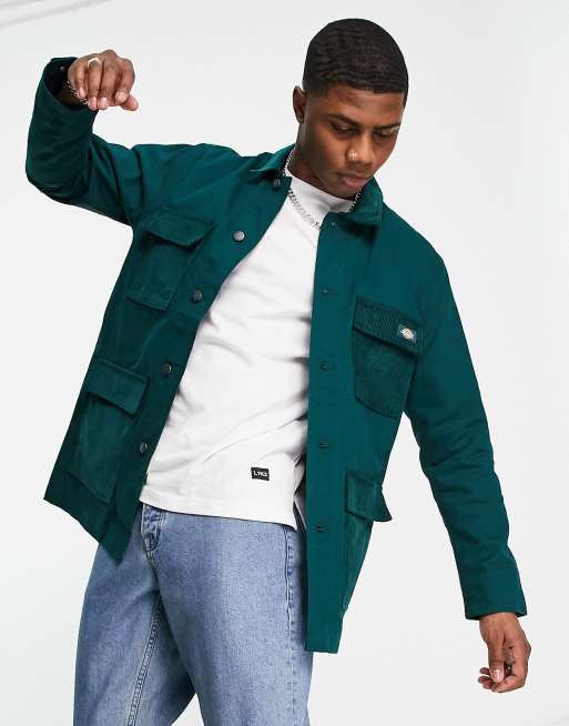 Dickies Reworked chore jacket in pine green