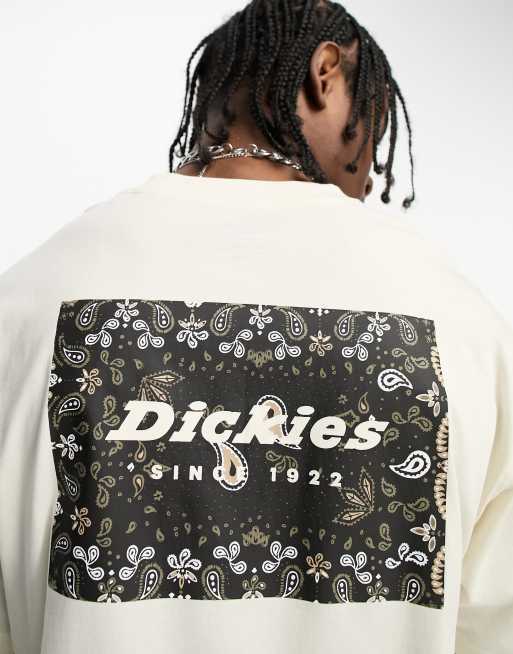 Dickies – Reworked – T-shirt w kolorze złamanej bieli z nadrukiem we wzór paisley w ramce na plecach – tylko w ASOS