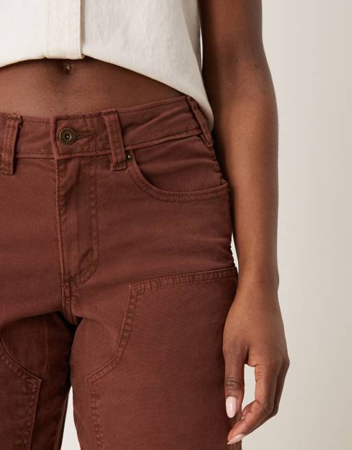 Dickies - River Ranch - Pantaloni in tela marrone cappuccino stile western con ginocchio doppiato, 5 di 5