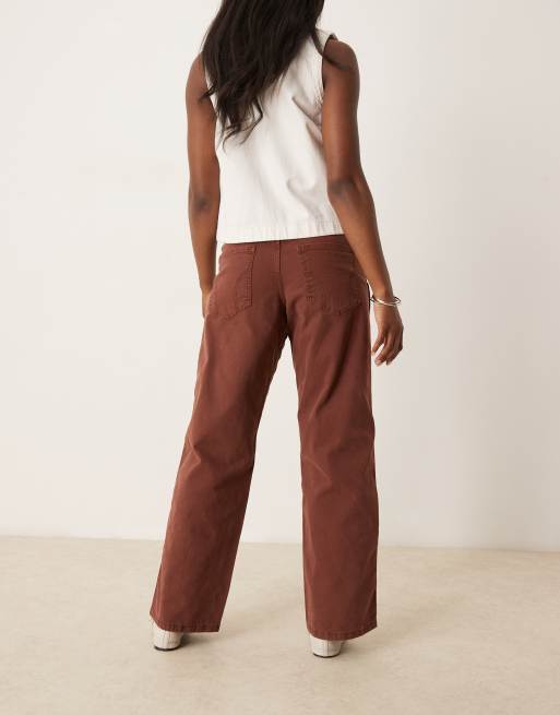 Dickies river ranch western double knee canvas pants in cappuccino brown