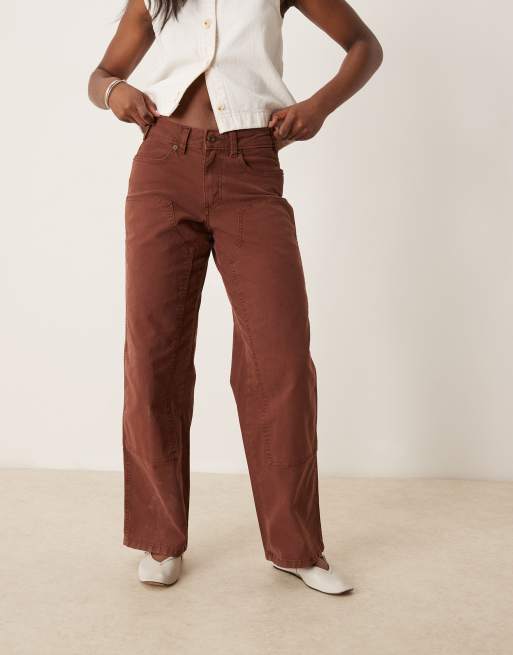 Dickies river ranch western double knee canvas pants in cappuccino brown, 3 of 5