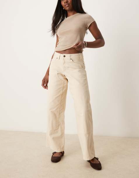 Dickies River Ranch western double knee canvas pants in off white - view 1