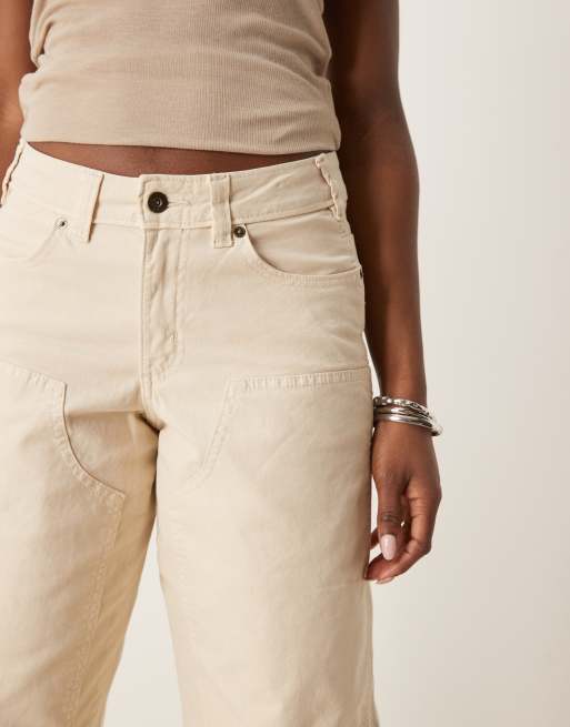 Dickies River Ranch western double knee canvas pants in off white, 3 of 5