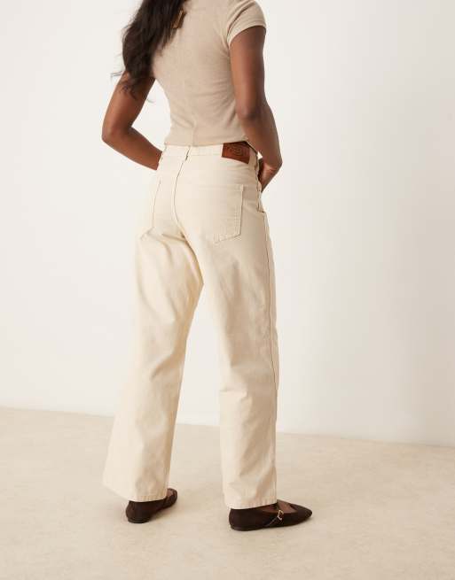 Dickies river ranch western double knee canvas trousers in off white, 5 of 5