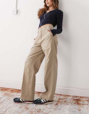Dickies Dickies riverbend relaxed wide leg work trousers in light tan-Brown
