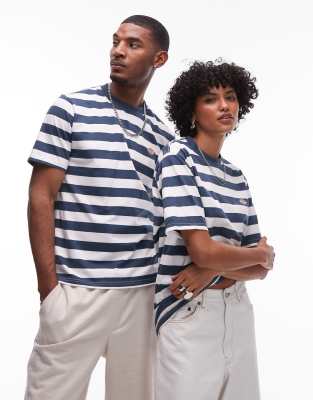 Dickies - Rivergrove - Gestreiftes T-Shirt in Dunkelblau und Weiß-Bunt