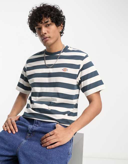 Dickies rivergrove stripe t-shirt in navy | ASOS