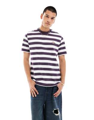 Dickies Dickies rivergrove striped t-shirt in plum and white