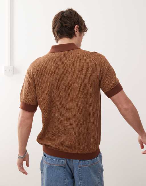 Dickies Rocky knit polo in brown, 4 of 4