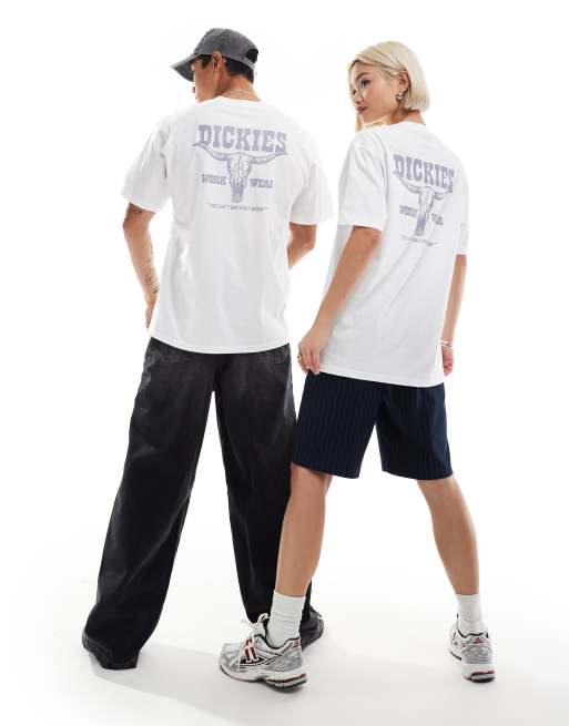 Dickies - Rodeo - T-shirt met korte mouwen en print op de achterkant in wit, exclusief bij ASOS