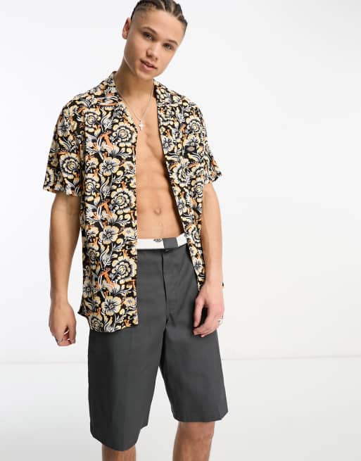 Dickies - Roseburg - Overhemd met korte mouwen en bloemenprint in blauw