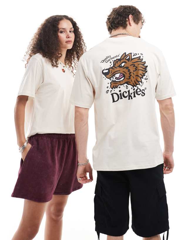 Dickies - round up back print t-shirt in off white