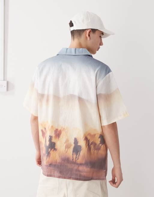 [DUCKDIVE] Circuit Raglan Slim Short Sleeve ★大人気★ Dickies Running Wild button-up shirt in multi | ASOS