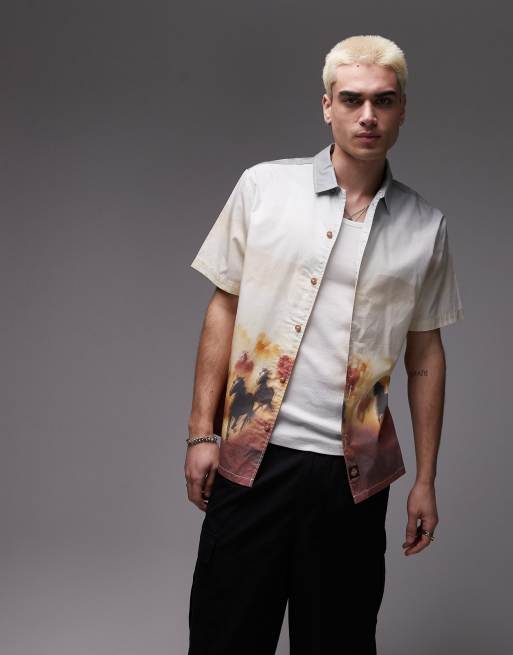 Dickies - Running Wild - Camicia color cuoio con stampa western , 2 di 4