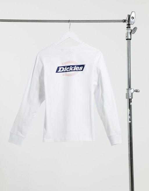 Dickies Ruston back print long sleeve t-shirt in white ...