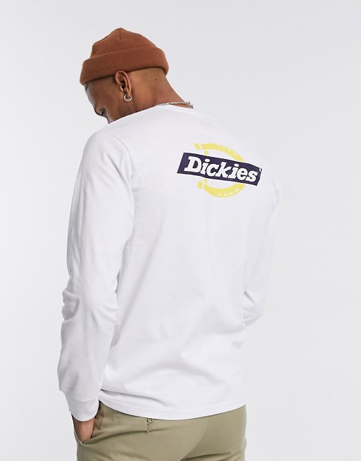 Dickies Ruston back print long sleeve t-shirt in white