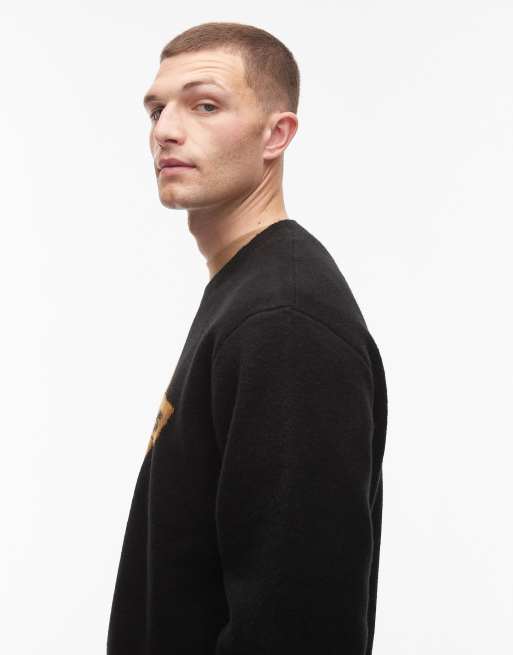 Dickies - Ruston - Pull en maille à logo cheval oversize sur le devant - Noir, 4 de 5