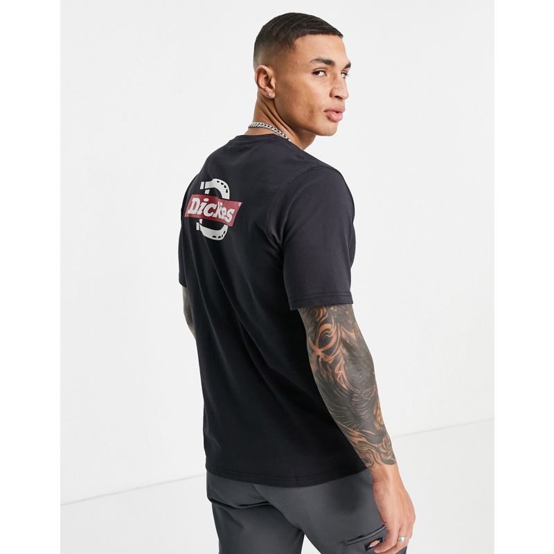 Dickies – Ruston – T-Shirt mit Rückenprint in Schwarz