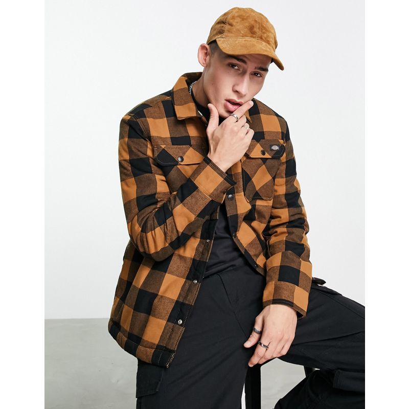 Camicie a quadri Uomo Dickies - Sacramento - Camicia marrone foderata in pile 