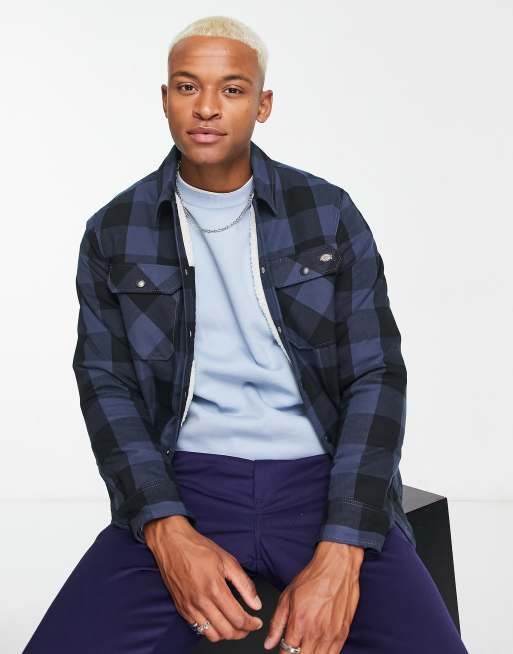  Dickies - Sacramento - Gevoerd overhemd in marineblauw  