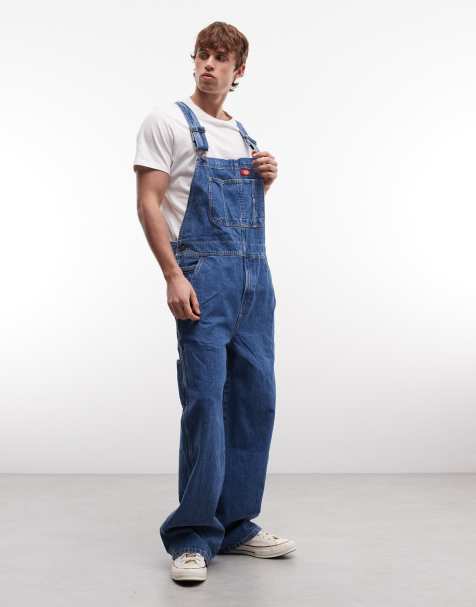 Dickies - Salopette ampia in denim color blu classico - view 1