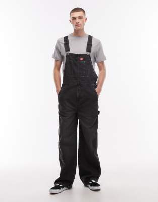 Dickies - Salopette ample en jean - Noir délavé