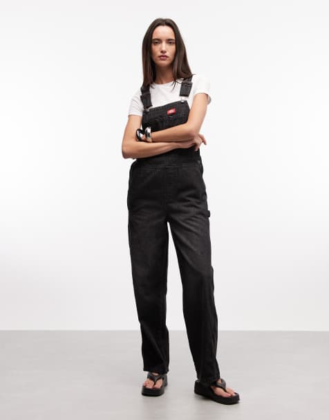Dickies - Salopette classique en jean avec plastron - Noir - view 1