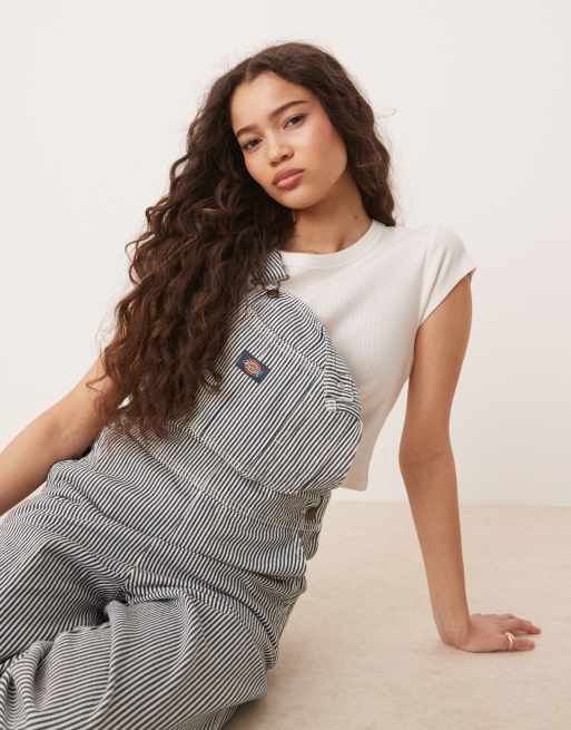 Dickies - Salopette in denim classica blu a righe hickory, 2 di 4