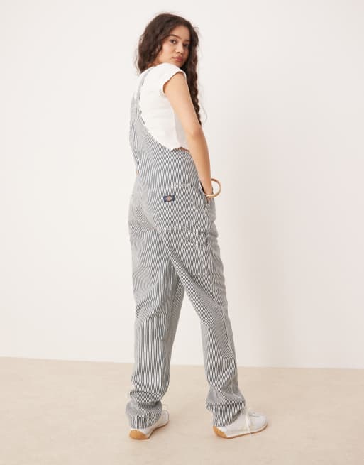 Dickies - Salopette in denim classica blu a righe hickory, 3 di 4