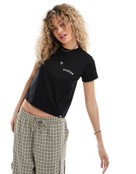 Dickies saltville cropped t-shirt in black - view 1