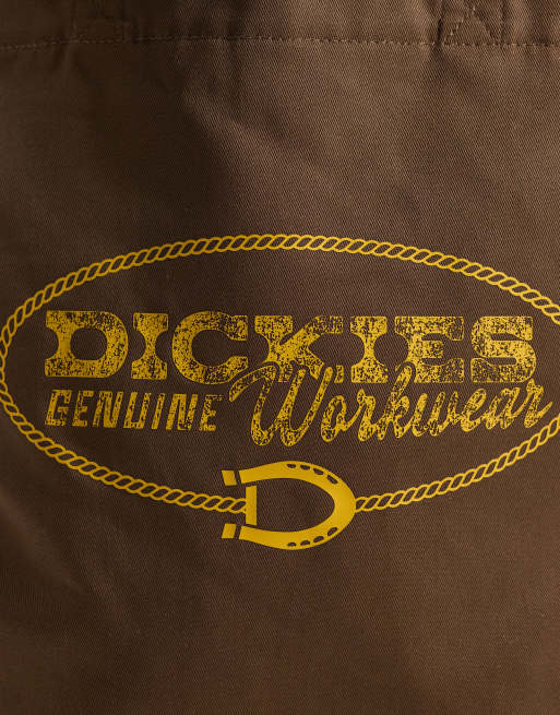 Dickies säsongsbetonad grafisk toteväska i brun, 3 av 4
