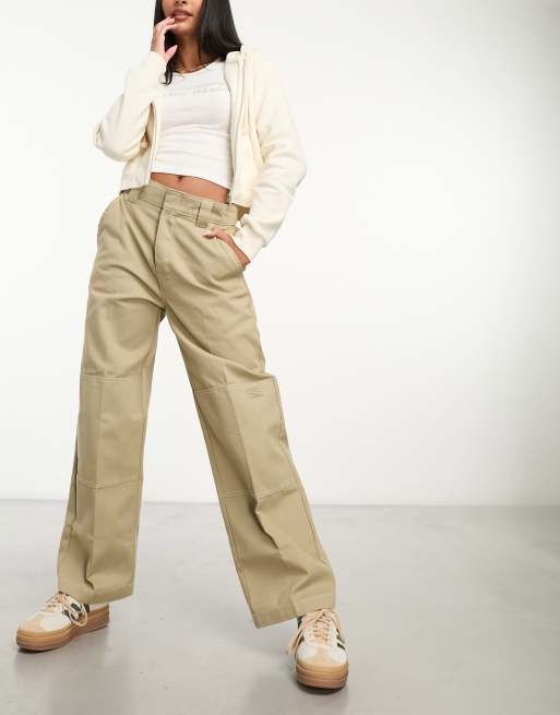 Dickies sawyerville pants with double knee stitching in khaki | ASOS