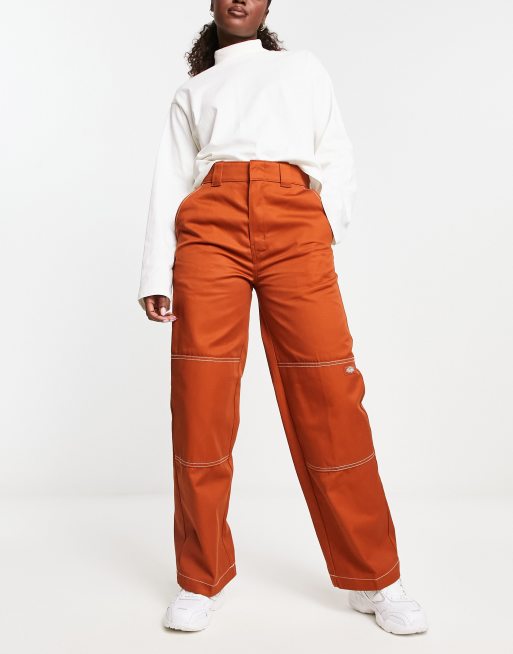 Dickies grove hill wide leg trousers in khaki