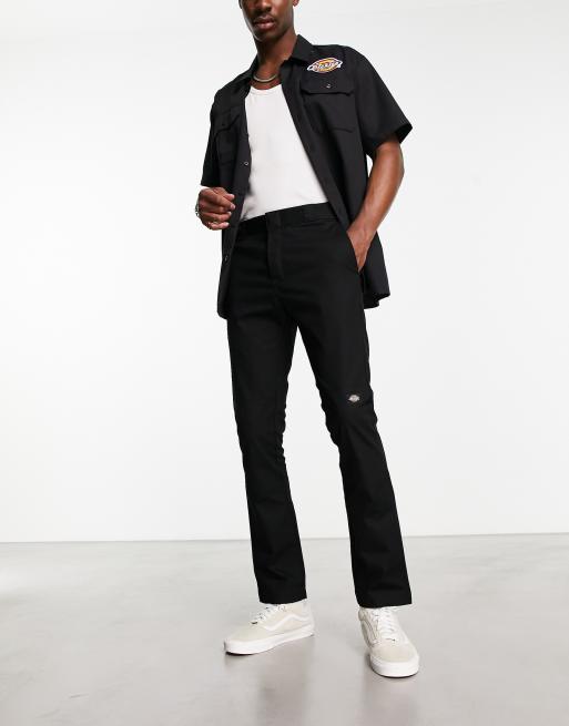 Dickies – Schmal geschnittene Work-Chinohose in Schwarz mit zweilagiger Kniepartie, 4 von 4