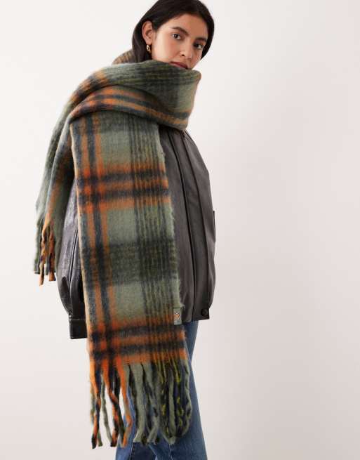 Dickies - Sciarpa oversize verde chiaro e arancione, 2 di 3