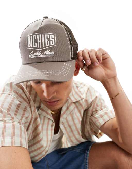 Dickies – Seasonal – Brązowa czapka z daszkiem z logo na środku i kontrastowym przeszyciem