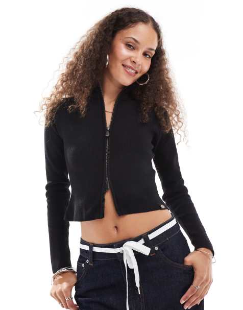 Dickies seasonal full zip knitted jacket in black - view 1