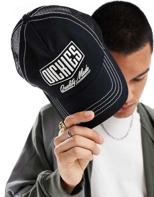 Dickies – Seasonal – Kappe in Schwarz mit mittigem Logo und Kontrastnaht