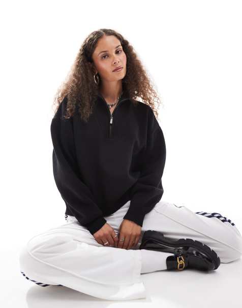 Dickies - Seasonal - Maglione oversize nero con zip corta - view 1